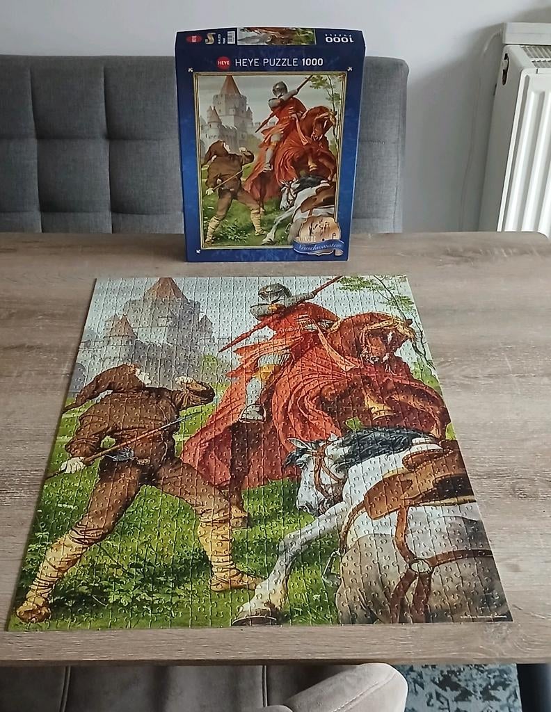 1000 heye puzzle parzival neuschwanstein ridder puzzel, Hobby en Vrije tijd, Ophalen of Verzenden, 500 t/m 1500 stukjes, Zo goed als nieuw