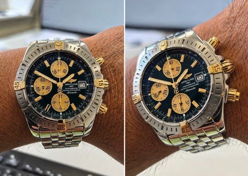 Breitling Chronomat Evolution B13356 Goud/Staal, Sieraden, Tassen en Uiterlijk, Horloges | Heren, Ophalen, Staal, Staal, Breitling