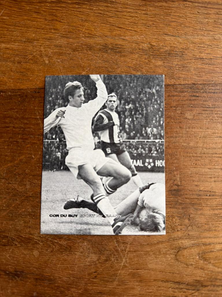 Johan Cruijff Spelerskaart - Ajax - Cor du Buy, Verzamelen, Sportartikelen en Voetbal, Ophalen of Verzenden, Gebruikt, Ajax, Spelerskaart
