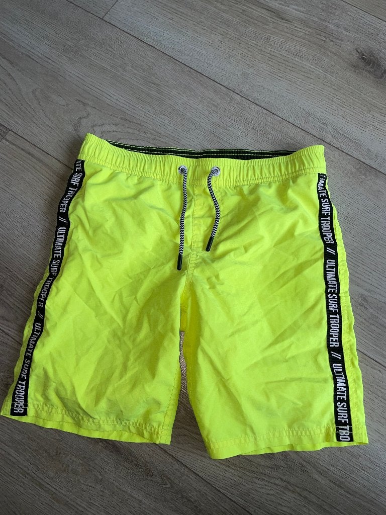 Coolcat 158 164 zwembroek zwemshort geel gele neon fluor, Gebruikt, Verzenden, Maat 158, Zwembroek