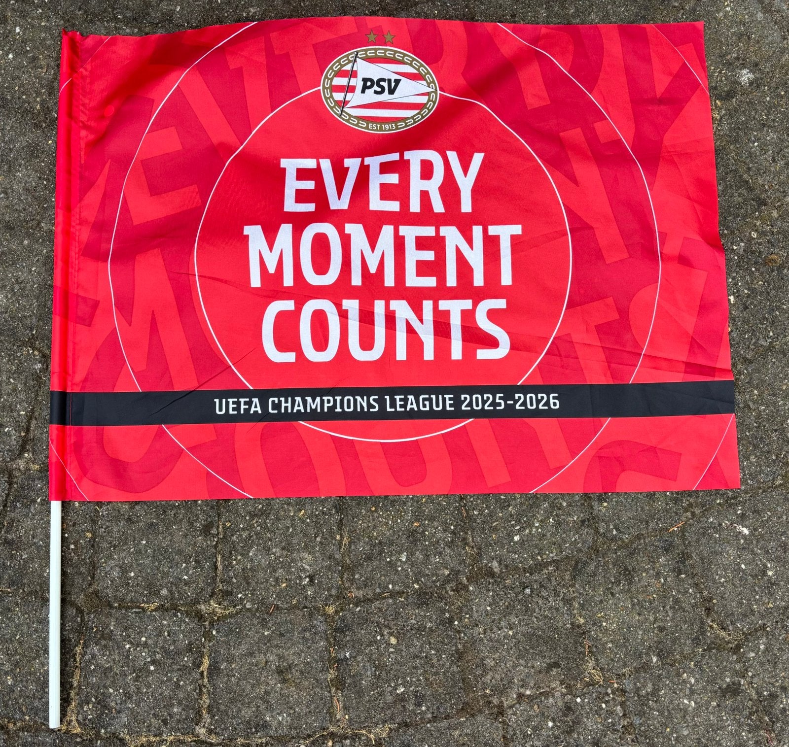 Vlag PSV Champions League 2025-2026, Ophalen of Verzenden, Zo goed als nieuw, PSV