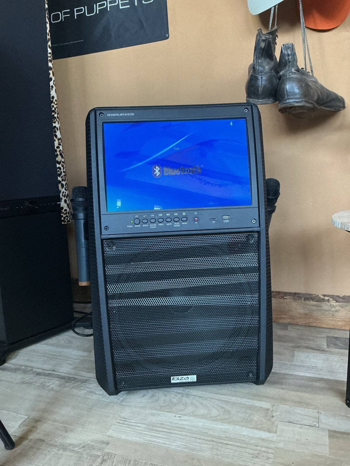 Ibiza Port TFT12 Actieve Speaker met Bluetooth & Karaoke, Ophalen, Zo goed als nieuw, Luidspreker(s)