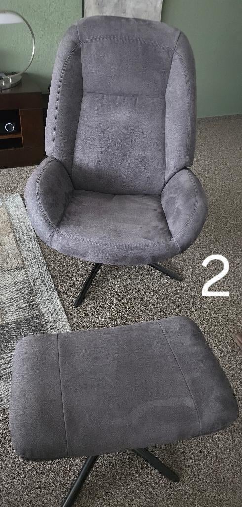 Relaxfauteuil met voetbank, Ophalen, Zo goed als nieuw, Overige materialen, 50 tot 75 cm