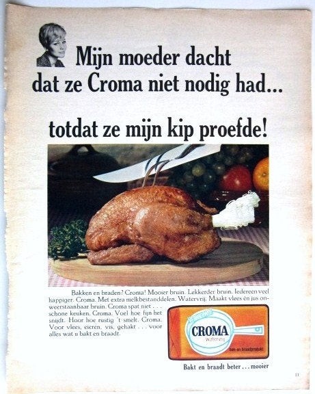 18 vintage advertenties reclames Croma 64-81 baken eten, Ophalen of Verzenden, Gebruikt, Overige typen