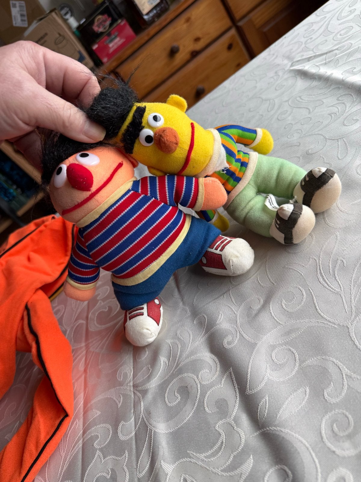 Bert en Ernie knuffels - Sesamstraat, Gebruikt, Overige karakters, Overige typen, Ophalen of Verzenden