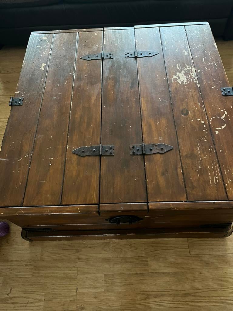 Leuke salontafel/kist om op te knappen, Ophalen, 50 tot 100 cm, Vierkant, Zo goed als nieuw