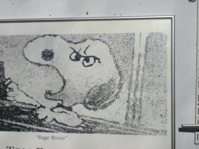 Tom Everhart "Rage Rover" PEANUTS Fine Art Poster[zwart/wit], Rechthoekig Liggend, Ophalen of Verzenden, Zo goed als nieuw, A1 t/m A3