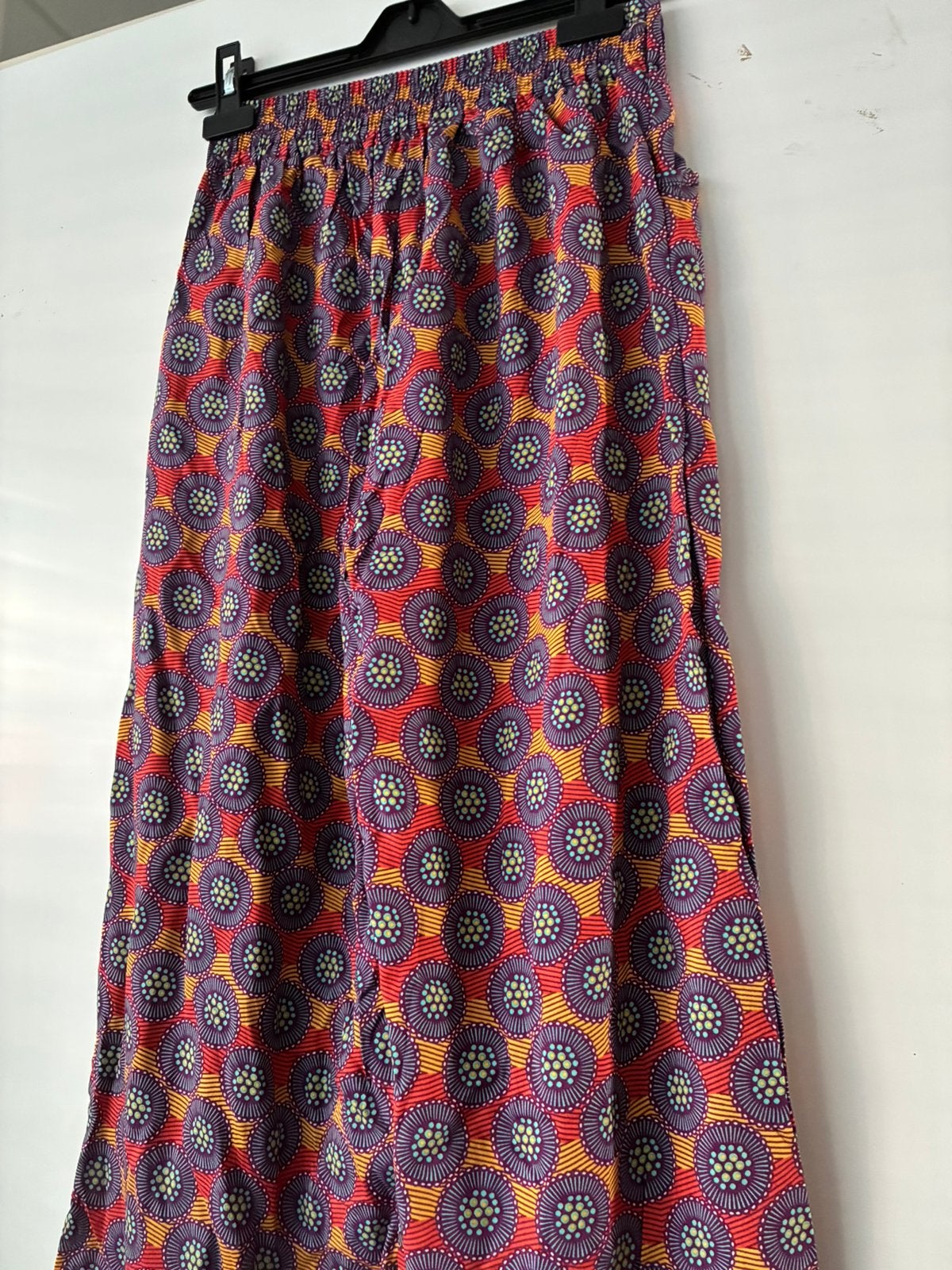 Wijde broek afrikaanse print veelkleurig rood blauw geel, Kleding | Dames, Blauw, Maat 42/44 (L), Ophalen of Verzenden, Zo goed als nieuw