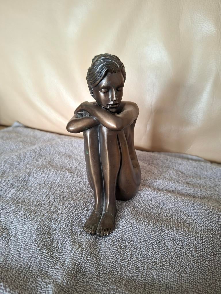 Naakt Vrouwelijk Beeld 'Vrede' door O. Tupton, 14 cm, Ophalen of Verzenden