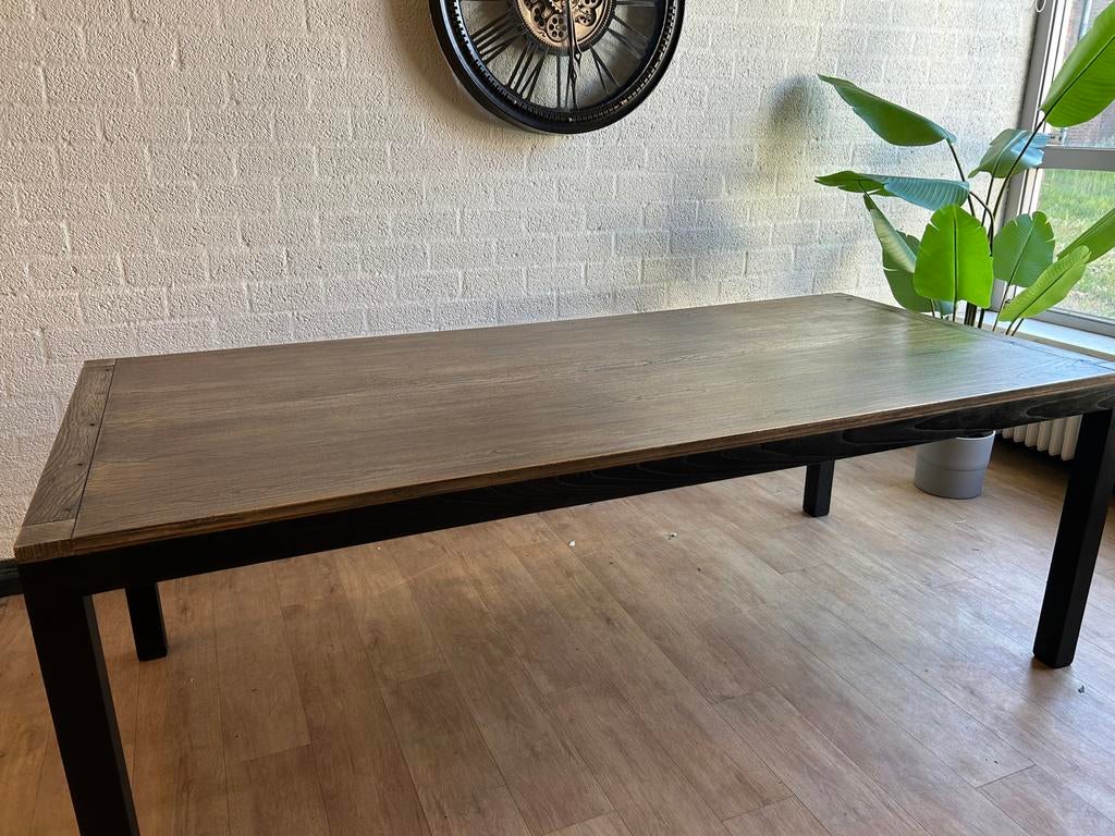 Mooie Grote Industriële Eettafel 220x100x78 cm, Huis en Inrichting, Tafels | Eettafels, 100 tot 150 cm, Luxe, 200 cm of meer, Ophalen of Verzenden