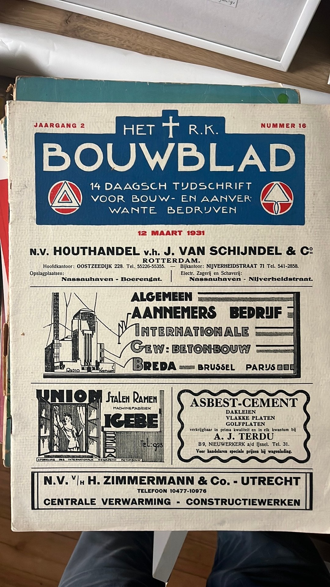 R.K. Bouwblad, Verzenden, 1920 tot 1940, Tijdschrift
