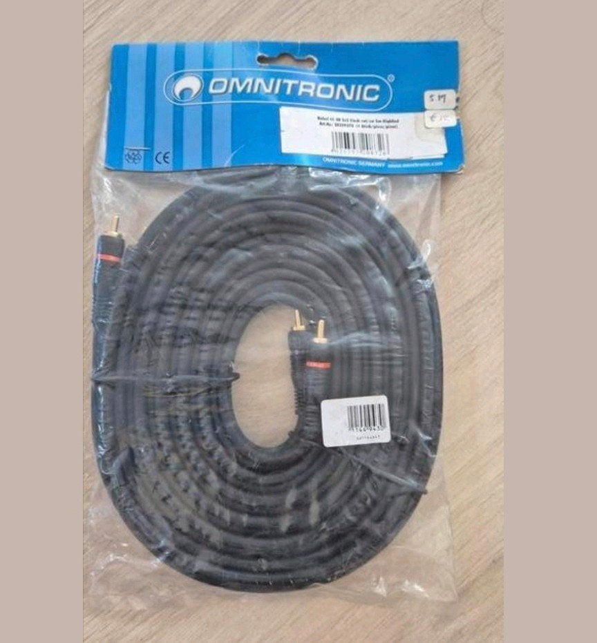 2x tulp/rca 5m kabel - Nieuw in verpakking, Ophalen of Verzenden, Nieuw, 5 tot 10 meter, Interlink-kabel