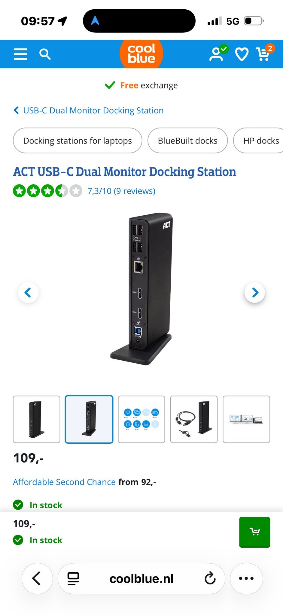 ACT USB-C Dual Monitor Docking Station - Werkt goed!, Ophalen, Gebruikt, Docking station, Laptop
