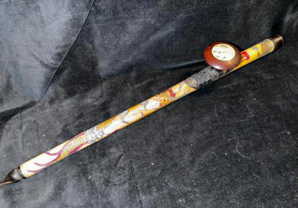Chinese opiumpijp 46cm lang met koperen montuur, Ophalen of Verzenden, Zo goed als nieuw, (Water)pijp