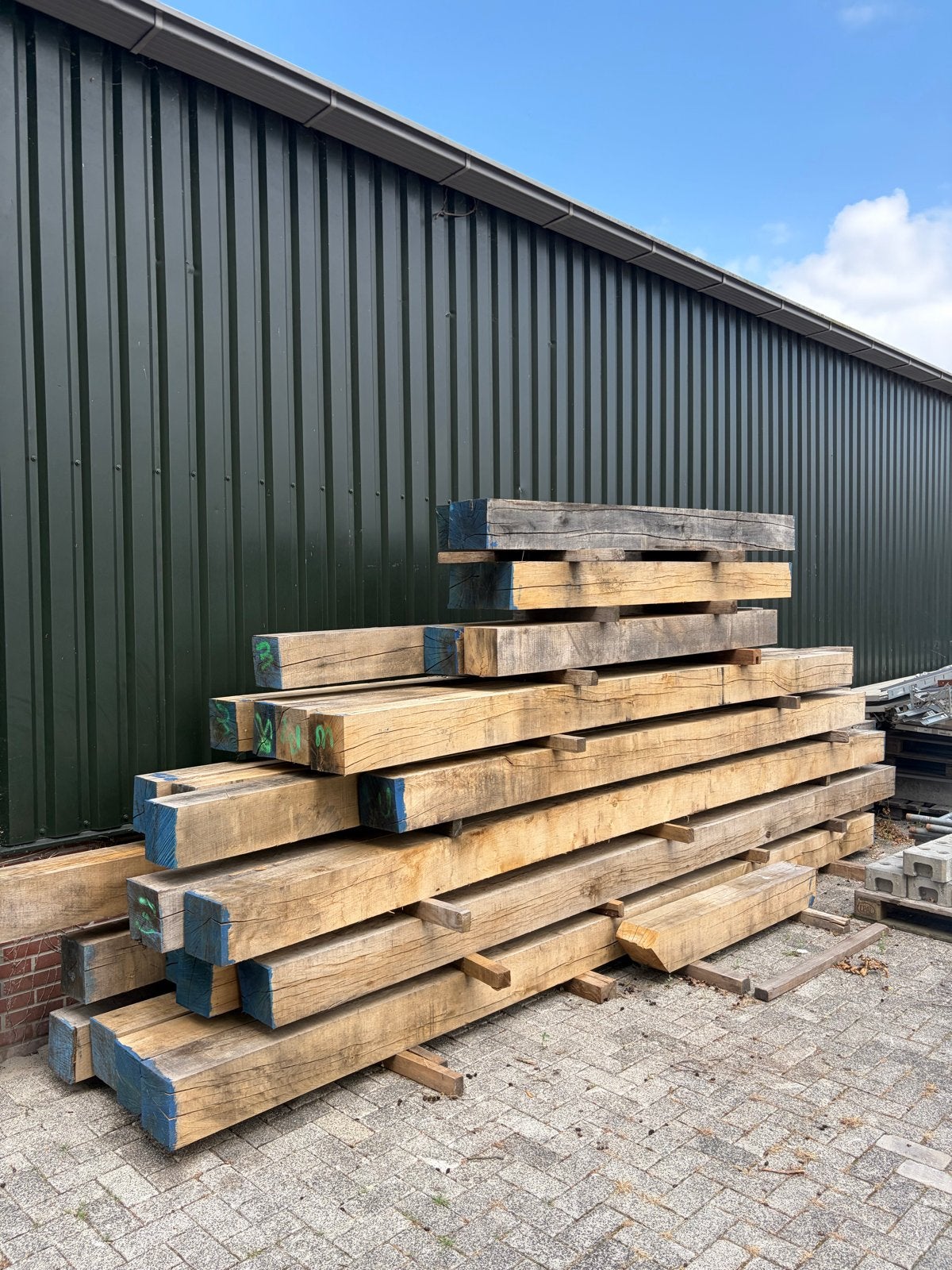 Robuuste Eiken Balken - Diverse Lengtes, Doe-het-zelf en Verbouw, Hout en Planken, Ophalen, Gebruikt, Eiken, Balk