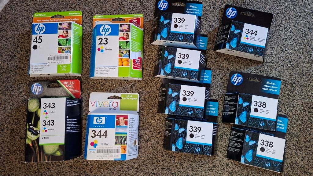Div. HP Inktcartridges:  45, 23, 339, 343, 344, 338, Ophalen of Verzenden, Nieuw, Cartridge, HP