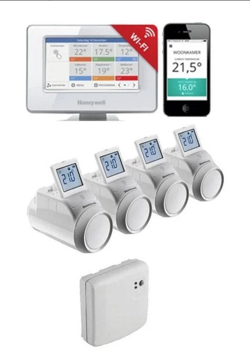 Slimme Honeywell Radiator regelaars en zone klep., Thermostaat, Gebruikt, Minder dan 30 cm, Minder dan 60 cm