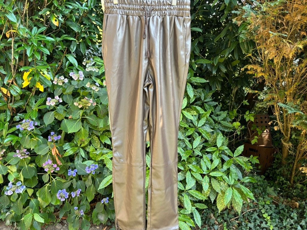 Simple Faux-Leather Pants broek | Brown | Nieuw | Maat S, Kleding | Dames, Simple, Bruin, Simple, Simple