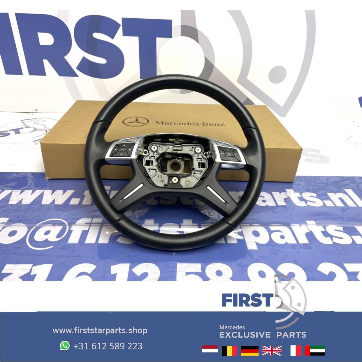 W166 leder stuur origineel Mercedes ML Klasse 2011- zwart le, Auto-onderdelen, Gebruikt, -, Ophalen of Verzenden, -