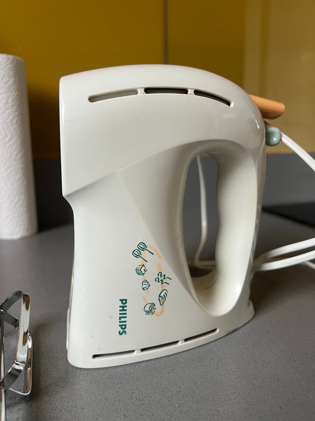 Philips Handmixer met Gardes en Deeghaken, Ophalen of Verzenden, Gebruikt, 3 snelheden of meer