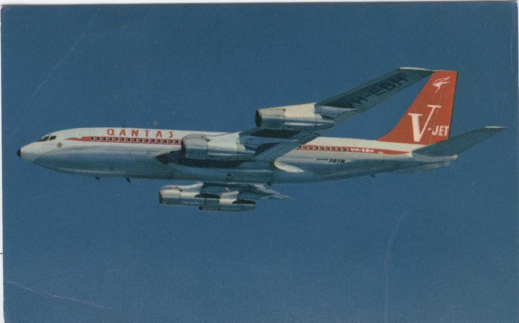 Qantas Empire Airways Boeing 707, Verzenden, Gebruikt, Kaart, Foto of Prent