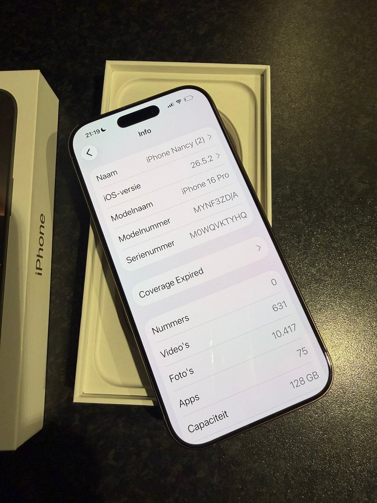 Iphone 16 Pro Desert Titanium Gold 128GB incl. Bon, Telecommunicatie, 128 GB, Zo goed als nieuw, Zonder simlock, Zonder abonnement