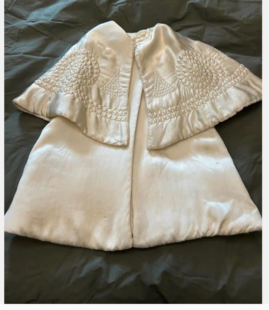Antieke Franse doop cape, crème, mooi bewerkt, Ophalen of Verzenden, Kinderen