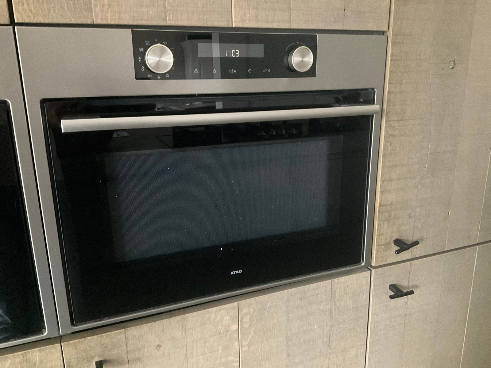 ATAG Inbouw Combi magnetron -oven, Ophalen, 45 tot 50 cm, Gebruikt, Hete lucht