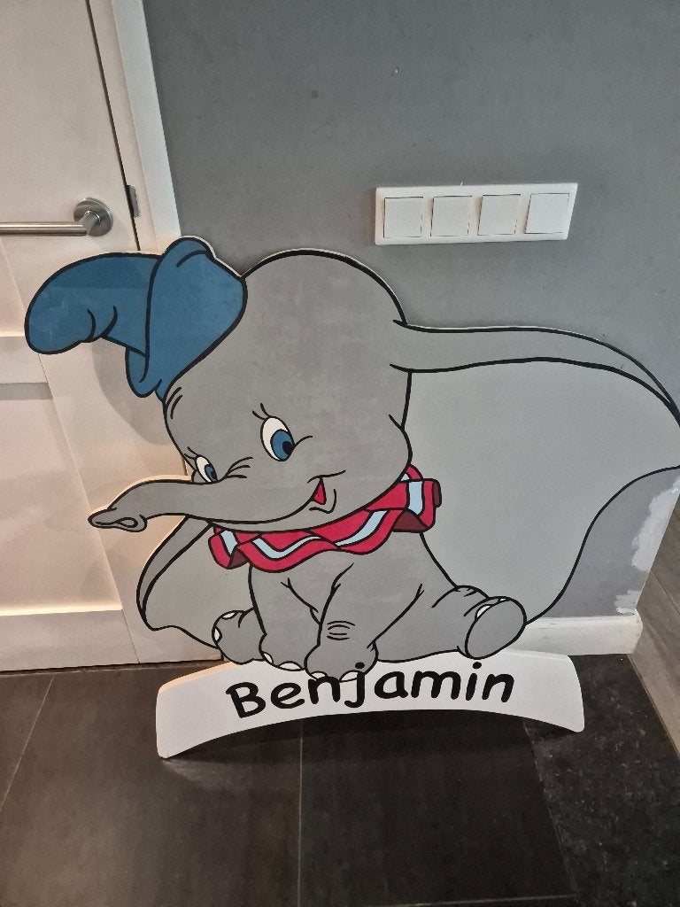 Groot en degelijk geboortebord "Dumbo", Kinderen en Baby's, Ophalen, Gebruikt, Geboortebord