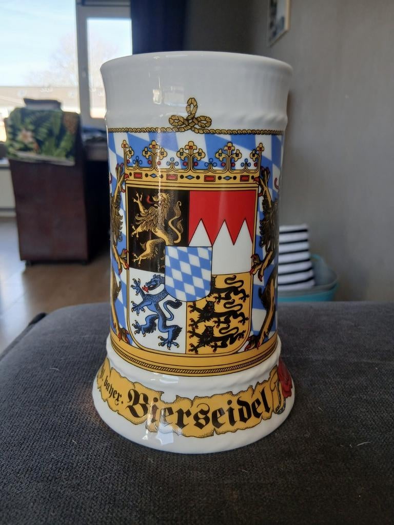 Luxe Bierpul Seltmann Weiden – Beiers Wapen & Bayernlied – P, Ophalen of Verzenden, Zo goed als nieuw, Porselein