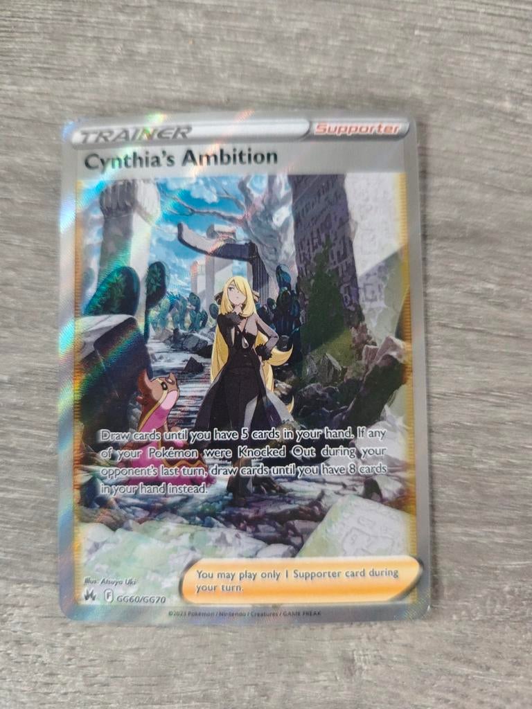Cynthia's Ambition Trainer Supporter Pokémon Kaart GG60/GG70, Hobby en Vrije tijd, Verzamelkaartspellen | Pokémon, Ophalen of Verzenden