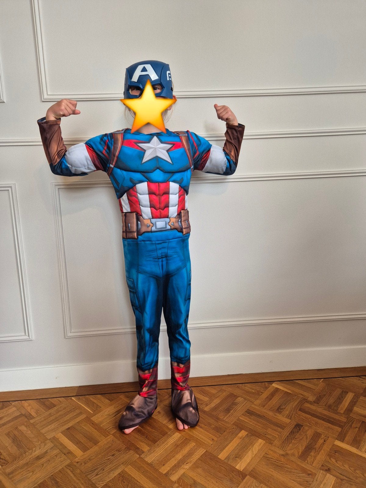 Captain America Verkleedpak Maat 122-128, Ophalen of Verzenden, Jongen of Meisje