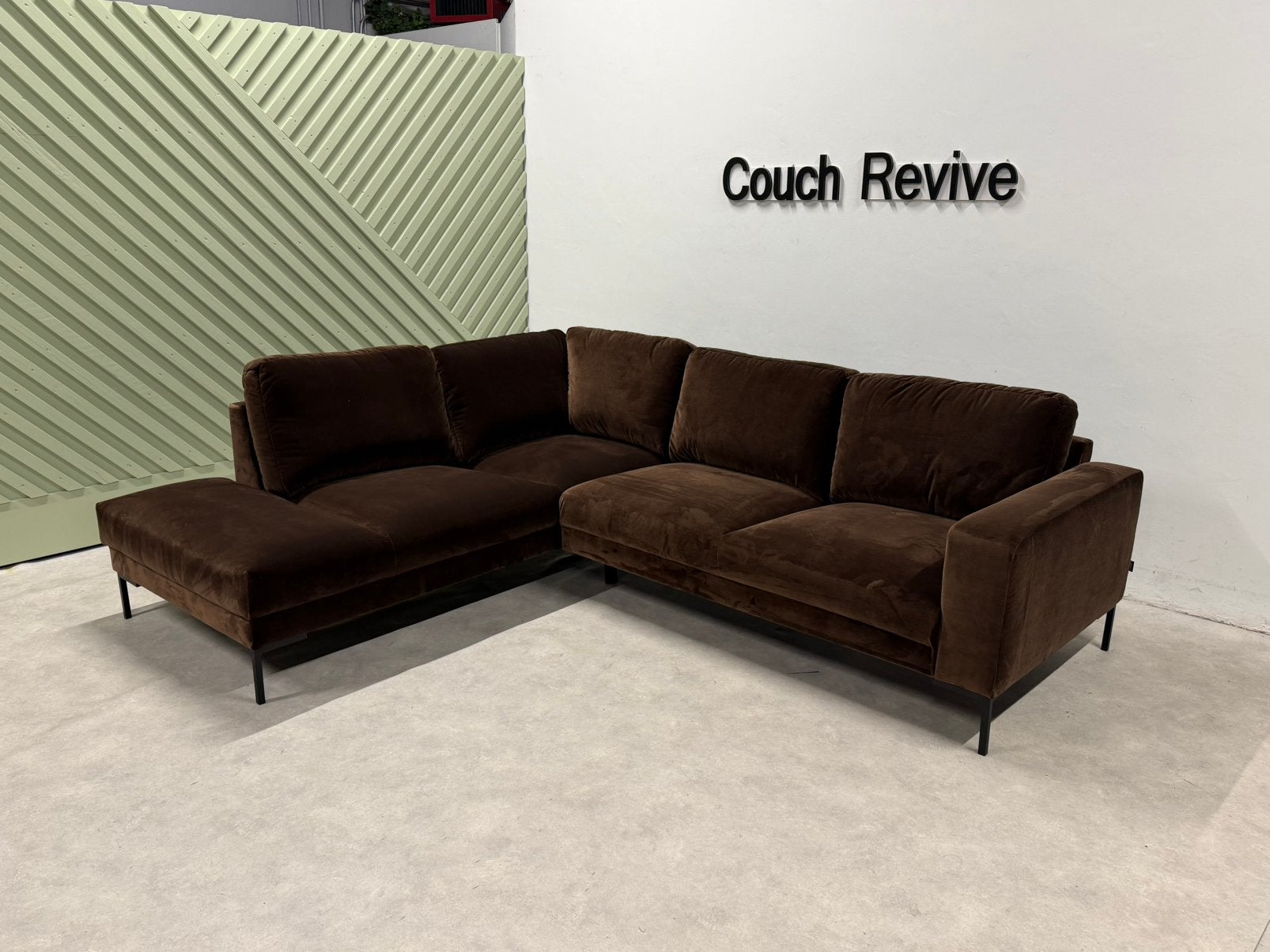 Loods5 Bruine Hoekbank 265-220 | Gereinigd Gratis levering, Huis en Inrichting, Info@couchrevive.nl, -, Couch Revive, Ophalen of Verzenden
