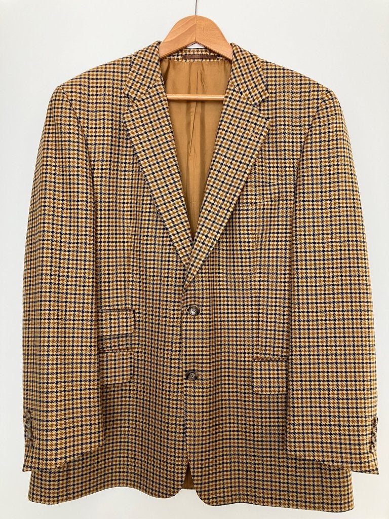 Bruin – Blauw geruit Colbert maat 52 , Kleding | Heren, Ophalen of Verzenden, Zo goed als nieuw, Maat 52/54 (L), Overige kleuren