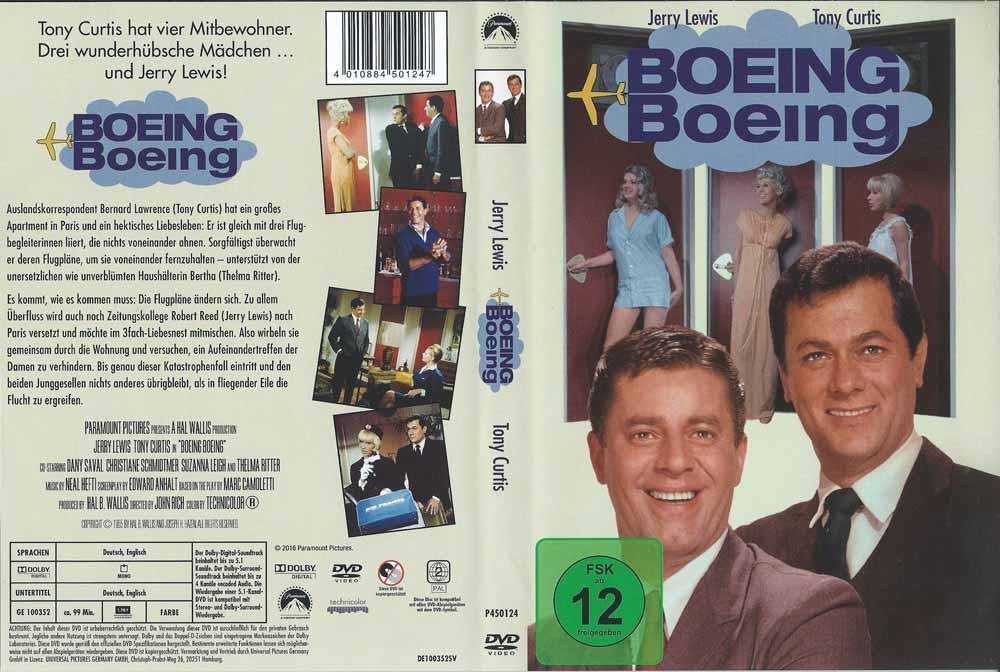 Boeing, Boeing 1965 DVD met Tony Curtis, Jerry Lewis,, 1960 tot 1980, Alle leeftijden, Ophalen of Verzenden, Zo goed als nieuw