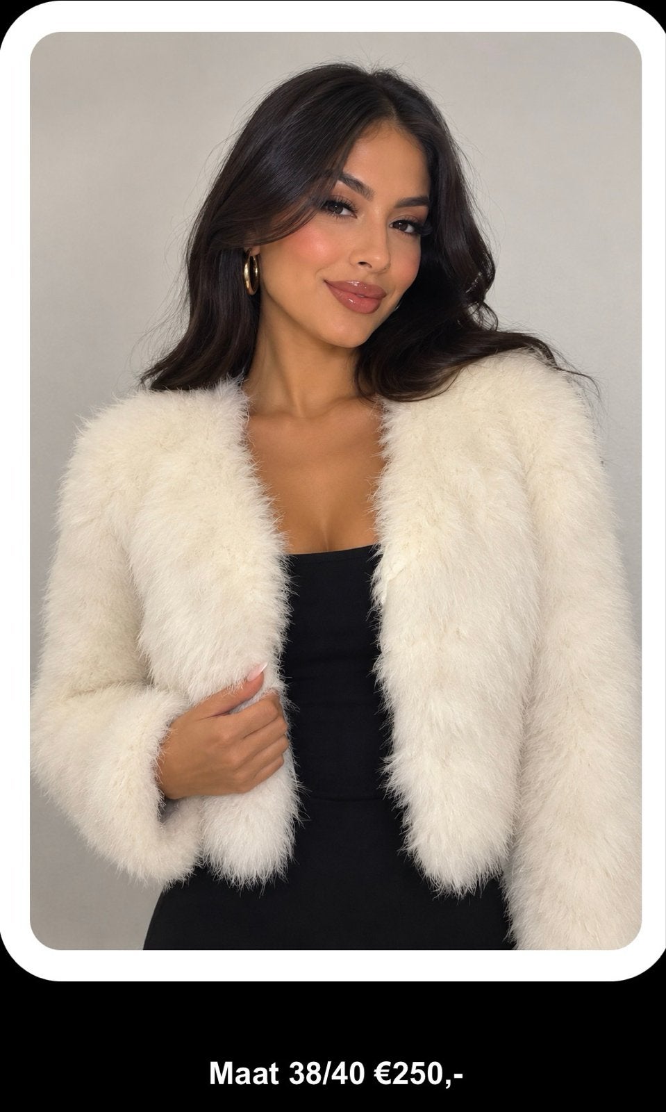 Witte veren bolero maat 38/40, Ophalen, Nieuw, Maat 38/40 (M), Wit