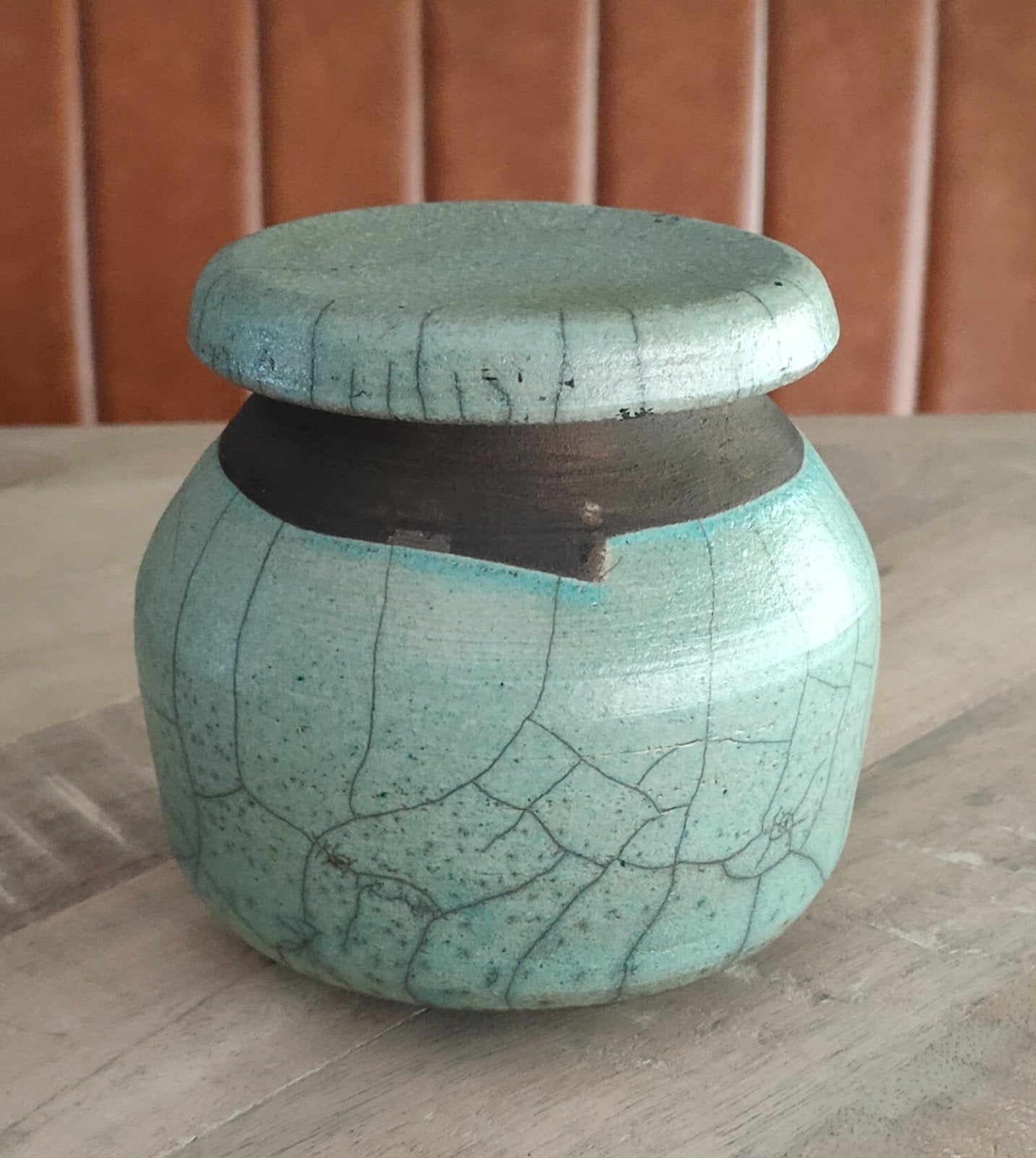 Raku gestookt potje, Ophalen of Verzenden