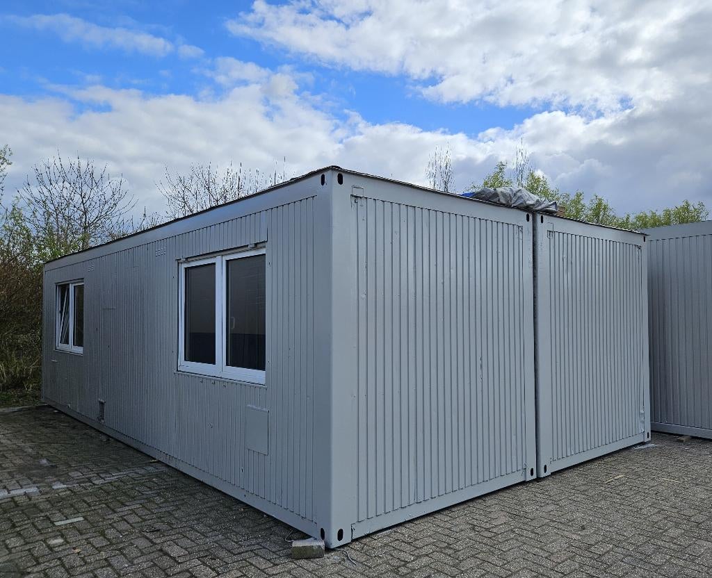 Kantoorunit, Bouw-schaftkeet, Woonunit, Directiekeet. 9 x 5., Doe-het-zelf en Verbouw, Bouwketen en Schaftketen, Ophalen, Gebruikt