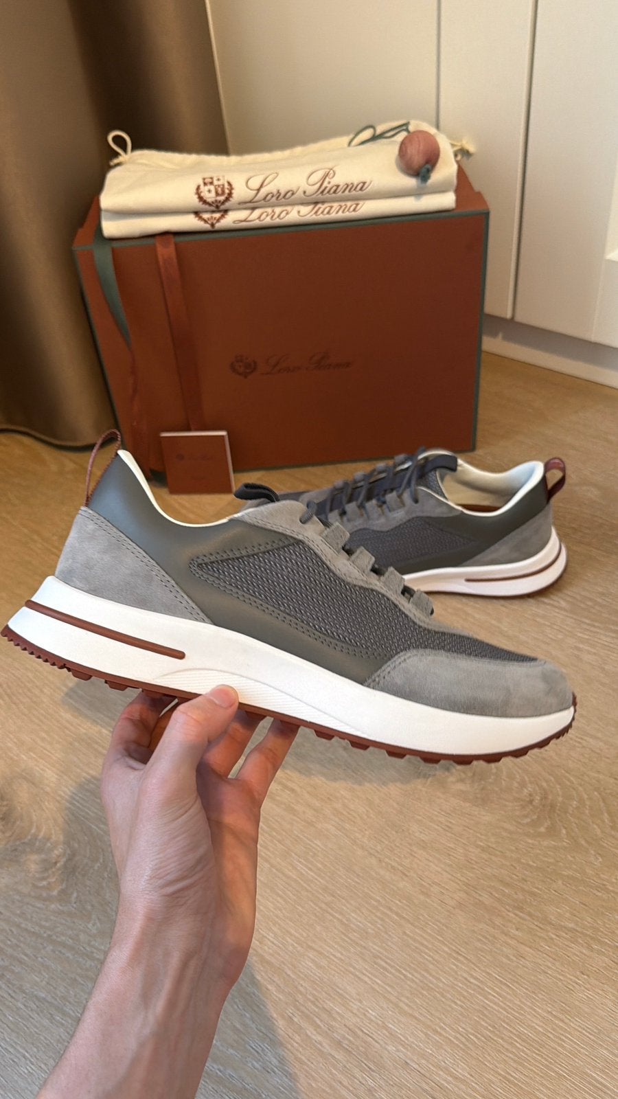 Loro piana week end walk sneakers grijs maat 42, Overige kleuren, Nieuw, Ophalen of Verzenden, Sneakers of Gympen