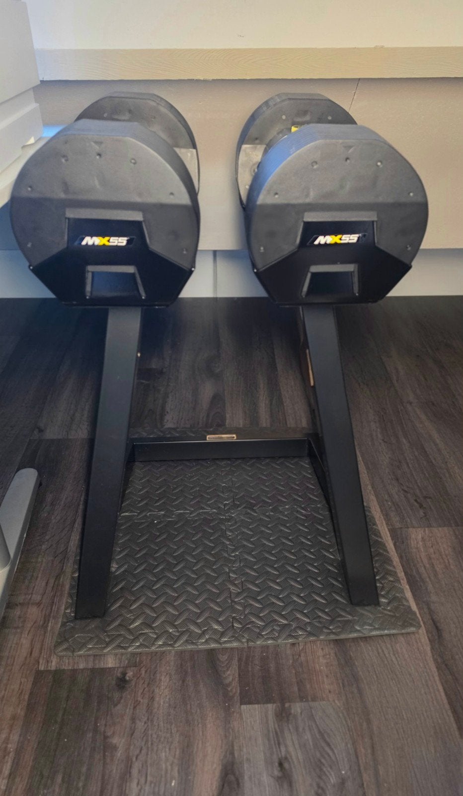 MX Select MX55 Dumbbell Halterset (2x) + Gewichtstandaard, Sport en Fitness, Ophalen, Zo goed als nieuw, Benen, Halterset