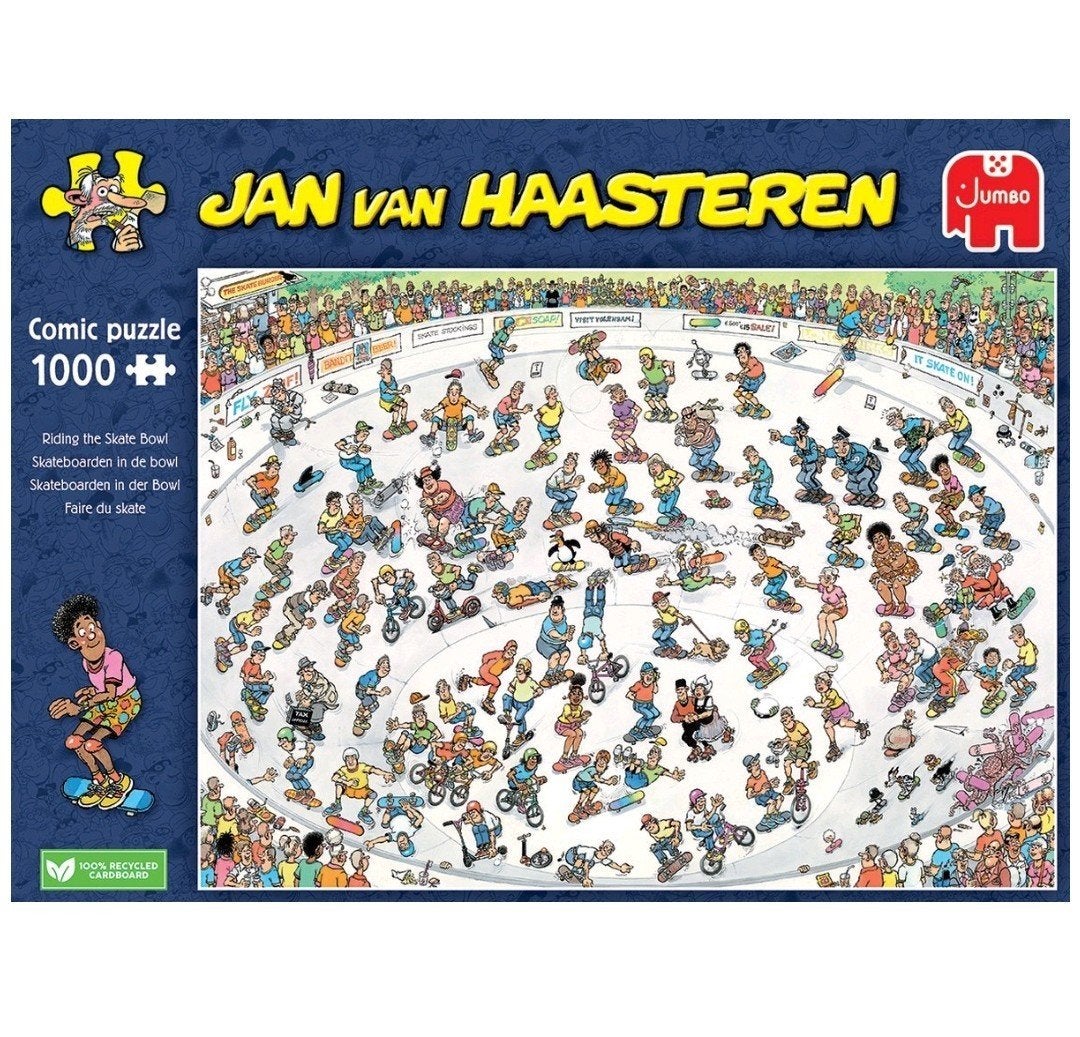 Jan van Haasteren Comic Puzzel - Skate Bowl 1000 stukjes, Ophalen of Verzenden, 500 t/m 1500 stukjes, Nieuw, Legpuzzel