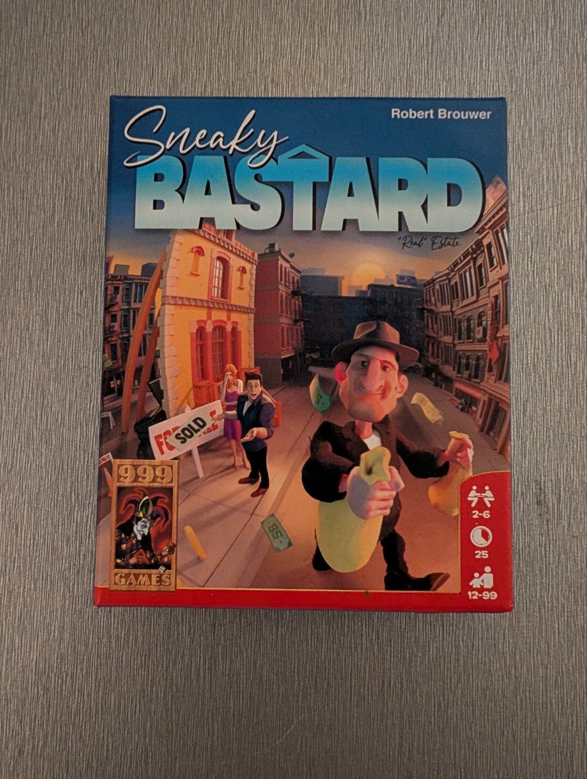 Sneaky Bastard: Huis kopen bordspel, Drie of vier spelers, Ophalen of Verzenden, Zo goed als nieuw, 999 Games