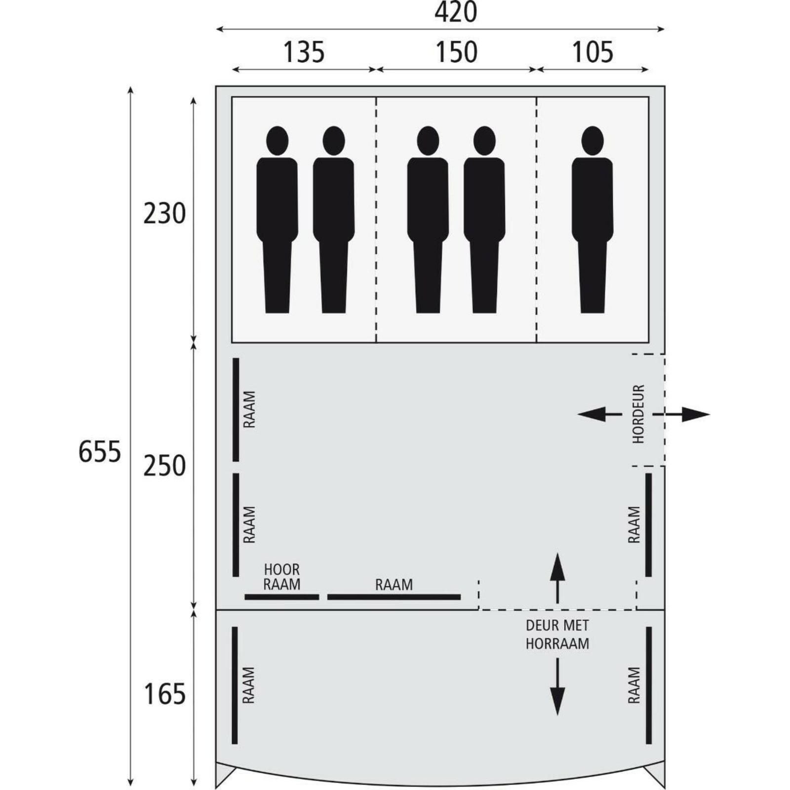 Ruime tunneltent voor 5 personen - Ideaal voor gezinnen, Ophalen of Verzenden, Zo goed als nieuw, Tot en met 6