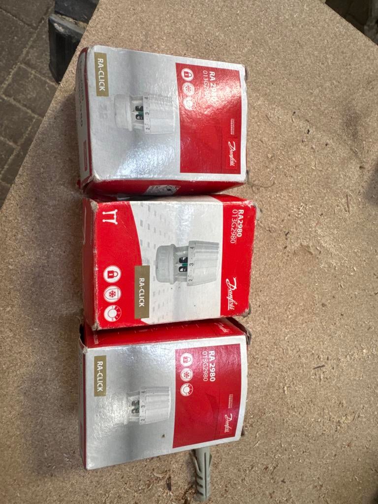 Danfoss RA-CLICK Thermostaatkranen (3 stuks), Ophalen of Verzenden, Nieuw