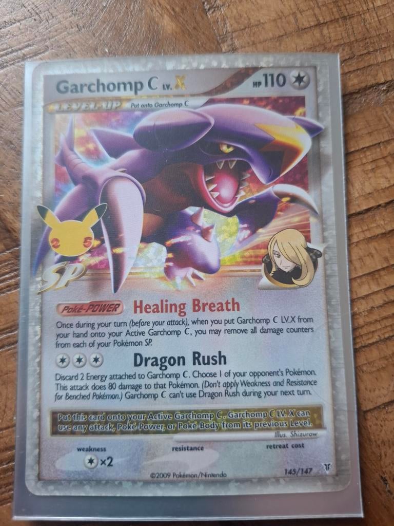Garchomp C LV.X Pokémon Kaart (145/147) - Foil, Ophalen of Verzenden, Zo goed als nieuw, Losse kaart, Foil