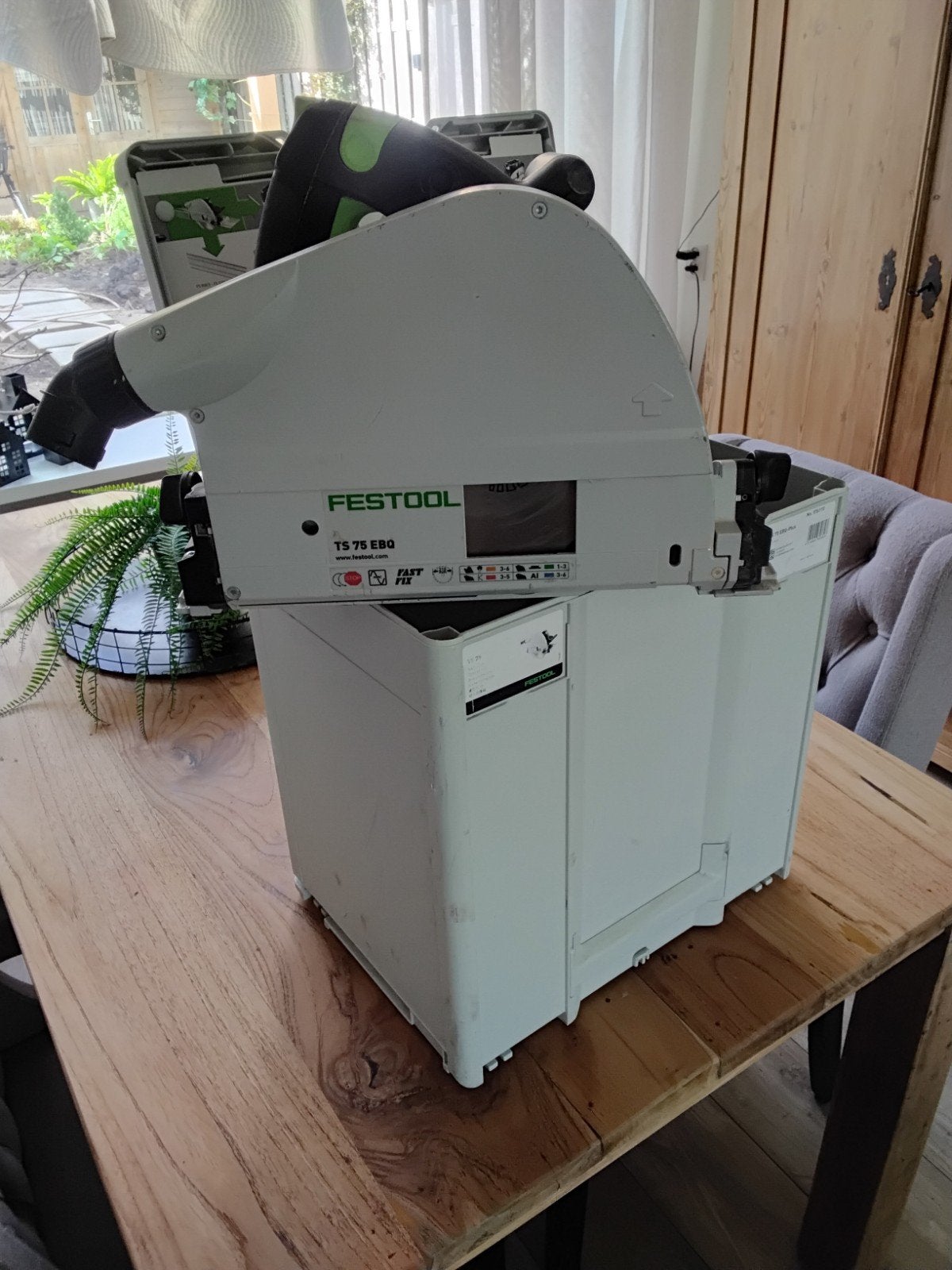 Festool TS 75 EBQ-Plus invalzaag - Zo goed als nieuw, Doe-het-zelf en Verbouw, Invalzaag, 70 mm of meer, Ophalen of Verzenden