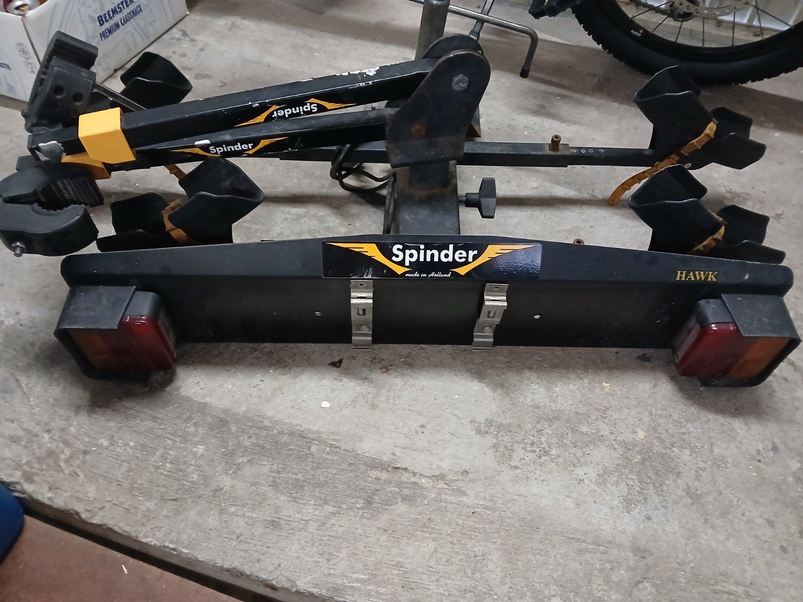 Spinder Hawk trekhaak fietsendrager voor 2 fietsen, Ophalen, 2 fietsen, Gebruikt, Trekhaakdrager