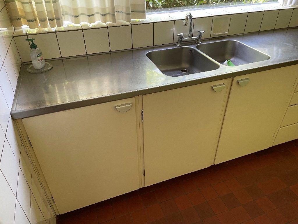 Keuken Bruynzeel, Piet Zwart design, Huis en Inrichting, Keuken | Complete keukens, Gebruikt, Overige typen, Crème, Staal of Rvs