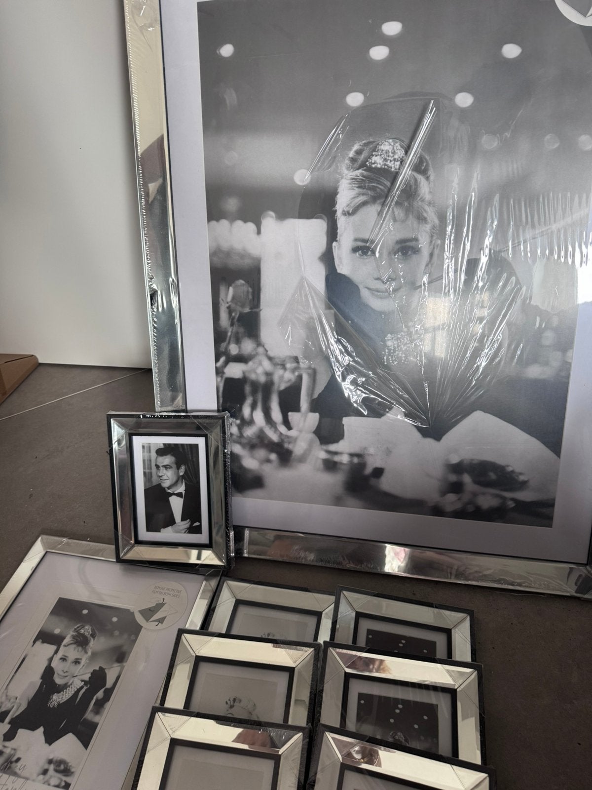 Serie nieuwe fotolijsten met spiegelrand, Audio, Tv en Foto, Fotografie | Fotolijsten, Ophalen, Nieuw, Standaard fotolijst, Glas