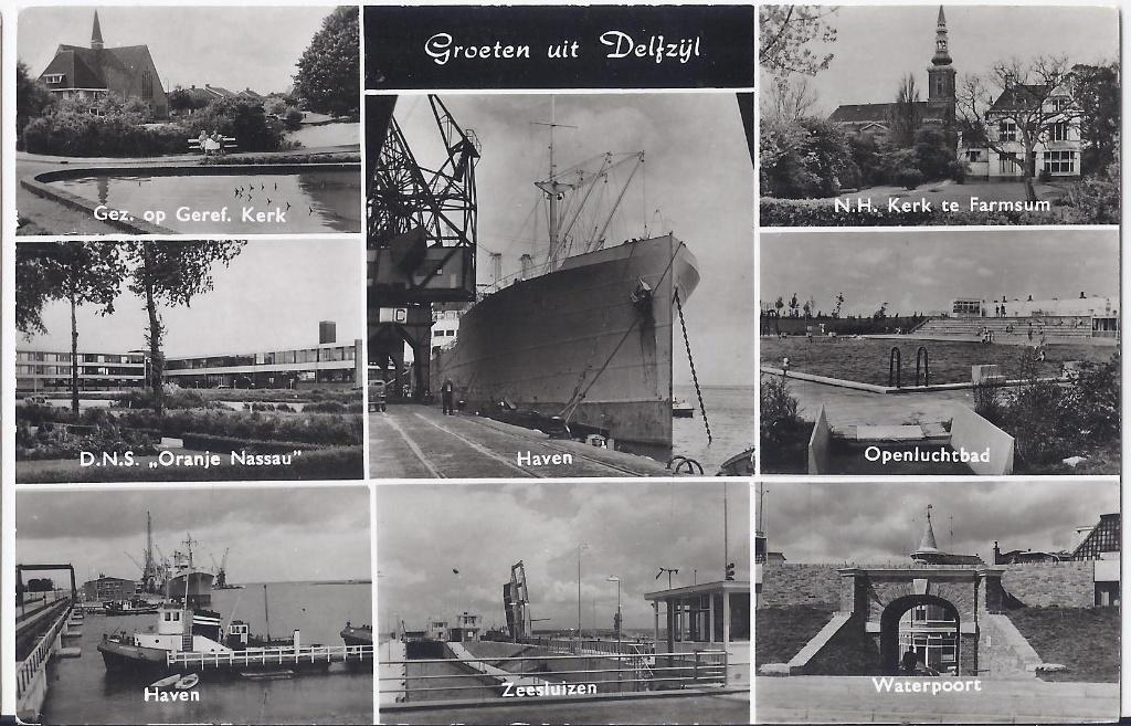 Delfzijl oude gelopen ansichtkaart (A2499 ), Ophalen of Verzenden, 1960 tot 1980, Gelopen